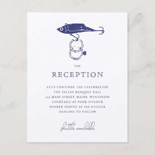 クラフトブラウン素朴魚釣りルアーリングや輪ネイビーブルー エンクロージャーカード (正面)