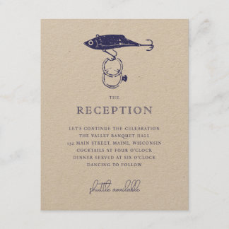 クラフトブラウン素朴魚釣りルアーリングや輪ネイビーブルー エンクロージャーカード