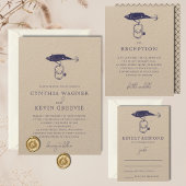 クラフトブラウン素朴魚釣りルアーリングや輪ネイビーブルー 招待状