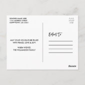 クラフトブラシスクリプトヴィンテージトラックフォトホリデー ポストカード (裏面)