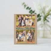 クラフトブラシ台本ファミリー3フォトメリークリスマス ポストカード (スタンド正面)