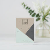 クラフトブラックアクアブルーネックレスイヤリングディスプレイ 名刺 (スタンド正面)