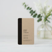 クラフトブラックストライプスタイルミニマモダンリストシンプル 名刺 (スタンド正面)