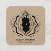 クラフトブラックヴァギナDoulaサービス妊娠 スクエア名刺 (正面)