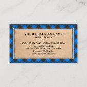 クラフトブルー素朴バッファロープレイドランバージャック 名刺 (裏面)