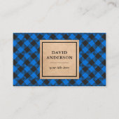 クラフトブルー素朴バッファロープレイドランバージャック 名刺 (正面)