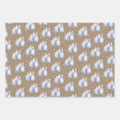 クラフトブルー素朴ホワイトスノーウィースキシャレーマウンテンズ ラッピングペーパーシート (正面3)