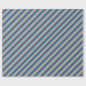 クラフトブルー素朴レッドワイドストライプ ラッピングペーパー (フラット)