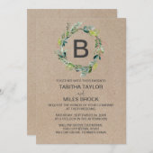 クラフトブロージズモノグラム結婚リース 招待状 (正面/裏面)