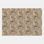 クラフトブ素朴ラック金ゴールドフローラウィンターグリーナリー ラッピングペーパーシート (正面3)