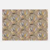 クラフトブ素朴ラック金ゴールドフローラウィンターグリーナリー ラッピングペーパーシート (正面2)