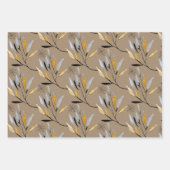 クラフトブ素朴ラック金ゴールドフローラウィンターグリーナリー ラッピングペーパーシート (正面)