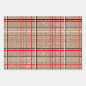 クラフトプレイド、雪の結晶と星 ラッピングペーパーシート (正面)