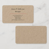 クラフトプレーンクラシカルミニマリストのカスタマイズ 名刺 (正面/裏面)