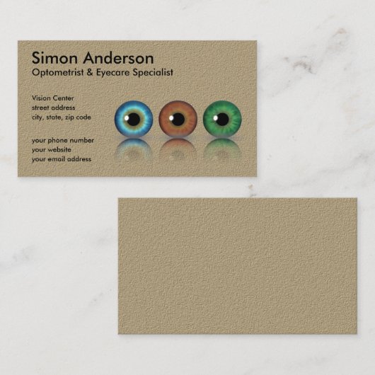 クラフトプロフェッショナル眼球検眼法 名刺 (正面/裏面)