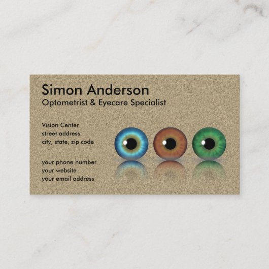 クラフトプロフェッショナル眼球検眼法 名刺 (正面)