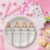 クラフトベビーシャワー招待状-ベビーボトル昼食会 ペーパープレート (パーティー)