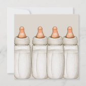 クラフトベビーシャワー招待状-ベビーボトル 招待状 (正面)