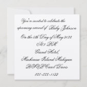 クラフトベビーシャワー招待状-ベビーボトル 招待状 (裏面)