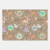 クラフトベビー初めてのクリスマストナカイ追加ベビー名 ラッピングペーパーシート (正面2)