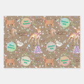 クラフトベビー初めてのクリスマストナカイ追加ベビー名 ラッピングペーパーシート (正面)