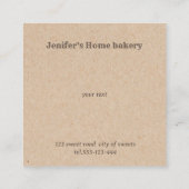 クラフトベーカリー自家製カップケーキとスイーツクラシック スクエア名刺 (裏面)