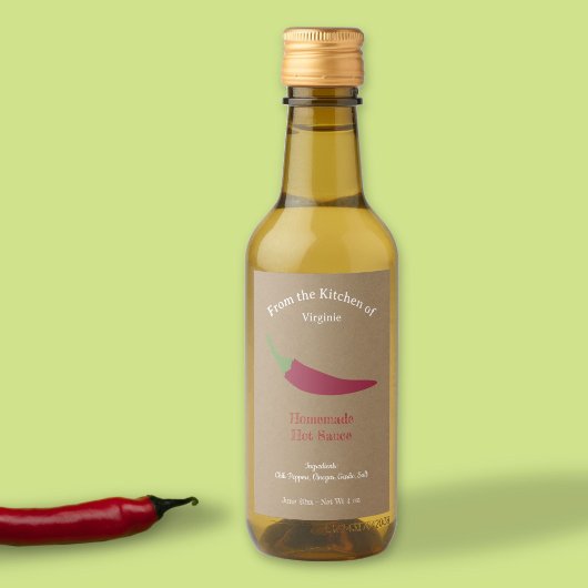 クラフトホットソースラベルシール – Chili Pepper ワインラベル