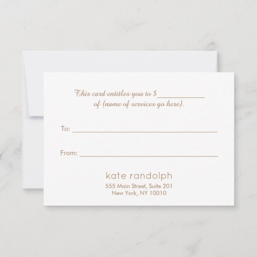 クラフトホリディギフト証明書 (裏面)