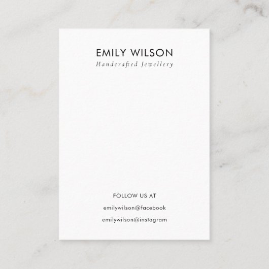 クラフトホワイトアクアブルーセラミックイヤリングディスプレイロゴ 名刺 (裏面)