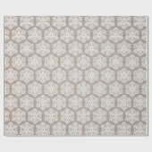 クラフトホワイトスノーフレークスクリスマスホリデー ラッピングペーパー (フラット)