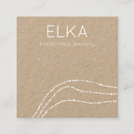 クラフトホワイトドットスクエアイヤリングディスプレイカード スクエア名刺