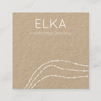 クラフトホワイトドットスクエアイヤリングディスプレイカード スクエア名刺