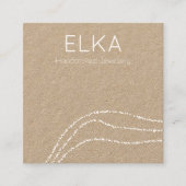 クラフトホワイトドットスクエアイヤリングディスプレイカード スクエア名刺 (正面)