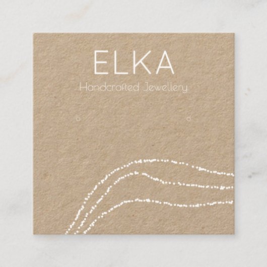 クラフトホワイトドットスクエアイヤリングディスプレイカード スクエア名刺 (正面)