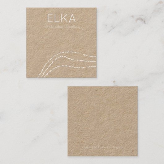 クラフトホワイトドットスクエアイヤリングディスプレイカード スクエア名刺 (正面/裏面)