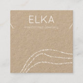 クラフトホワイトドットスクエアネックレスディスプレイカード スクエア名刺 (正面)