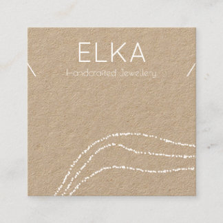 クラフトホワイトドットスクエアネックレスディスプレイカード スクエア名刺