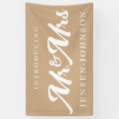 クラフトホワイトニュートラルミスター&ミ結婚セスバナーデコール 横断幕 (縦)