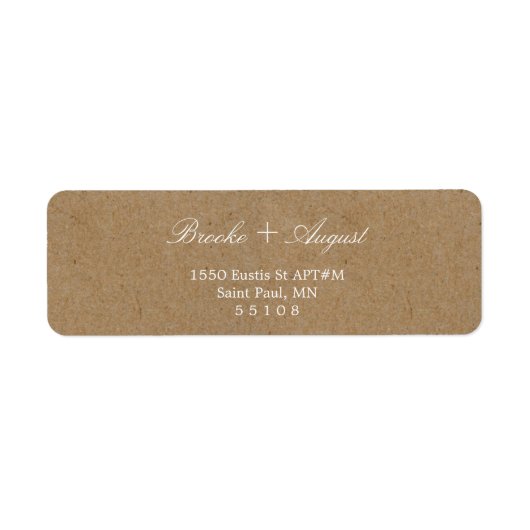 クラフトホワイトフォント差出人住所ラベル ラベル (正面)