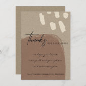 クラフトホワイトブラウン抽象芸術企業のビジネスロゴ サンキューカード (正面/裏面)