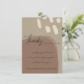クラフトホワイトブラウン抽象芸術企業のビジネスロゴ サンキューカード (スタンド正面)