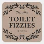 クラフトホームメイドフィジートイレクリーナーシンプルラベル スクエアシール (正面)