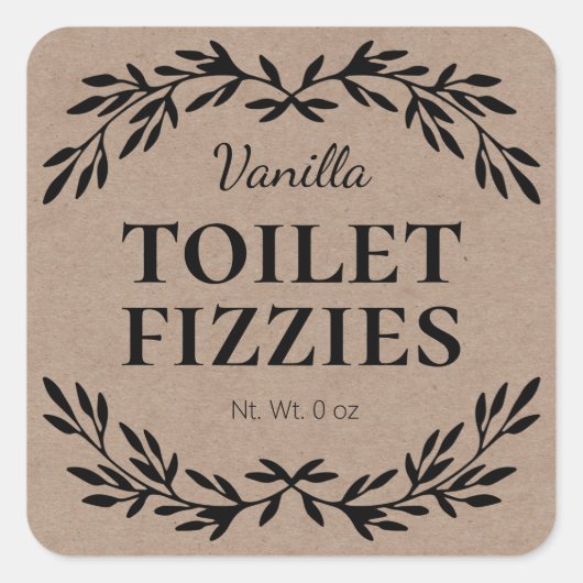 クラフトホームメイドフィジートイレクリーナーシンプルラベル スクエアシール (正面)