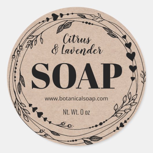 クラフトホームメイドフローラ石鹸ラベル ラウンドシール (正面)