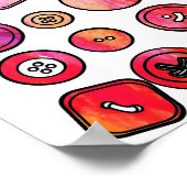 クラフトボタンの水色 ポスター (角)