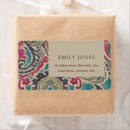 クラフトボホトバルイカットピンクティール（緑がかった色）アドレ結婚ス ラベル