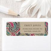 クラフトボホトバルイカットピンクティール（緑がかった色）住所 シール (インサイチュ)