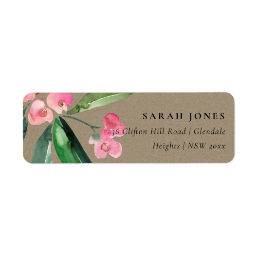 クラフトボホピンクキリストサンザクティ開花アドレス ラベル (正面)