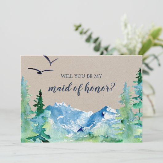 クラフトマウンテン私のメイド・オブ・オーナー(花嫁付き添い人)カード 招待状 (スタンド正面)