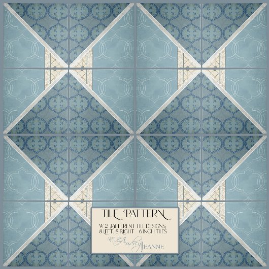 クラフトマンエラアラベスクヴィンテージコラージュ離れ タイル